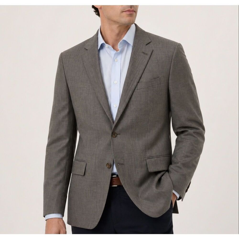 Oscar De La Renta Men’s Blazer Jacket‎  Sport Coat Silk Wool Gray 46R
